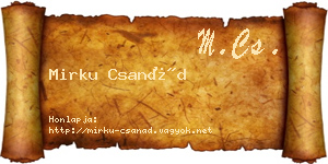 Mirku Csanád névjegykártya